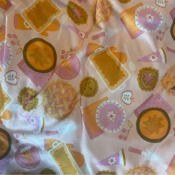 Pajama set fall orange & pies them long sleeve vneck size XL very soft material - Picture 4 of 6